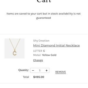 Gold Diamond Initial Necklace